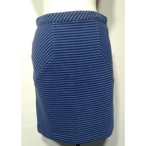 AnnTAYLOR blue striped pencil skirt size